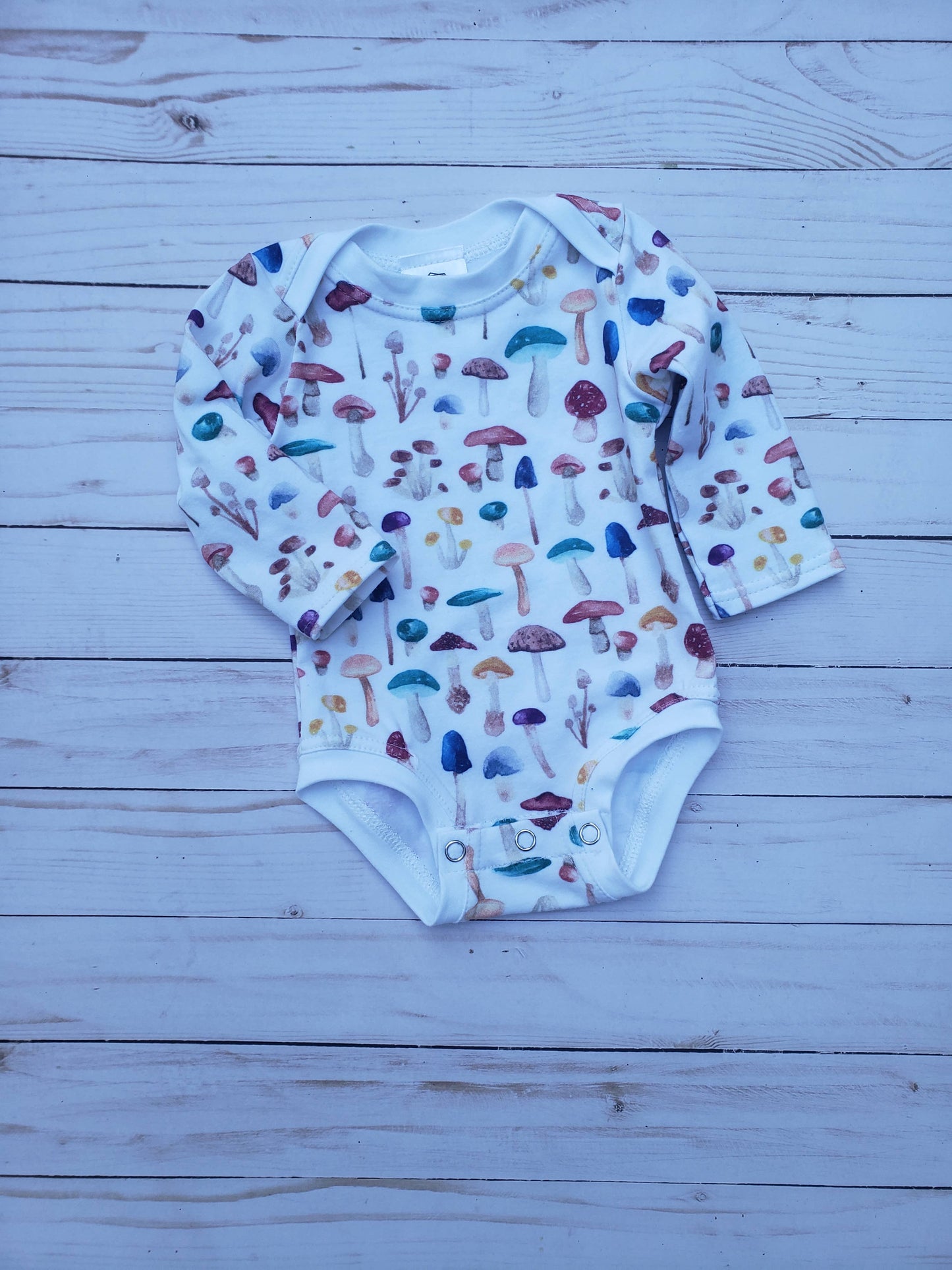 Mushroom bodysuit, infant clothing, infant bodysuit: 3-6 month / Short Sleeve