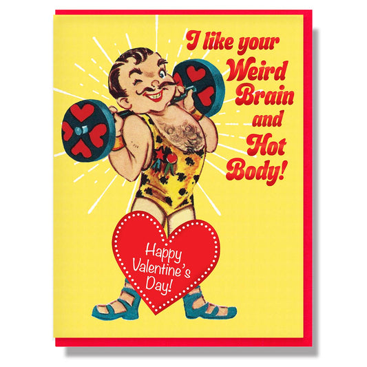 Weird Brain & Hot Body Valentine's Day Card