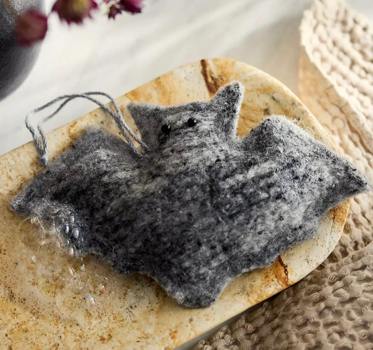 Gray felted bat soap