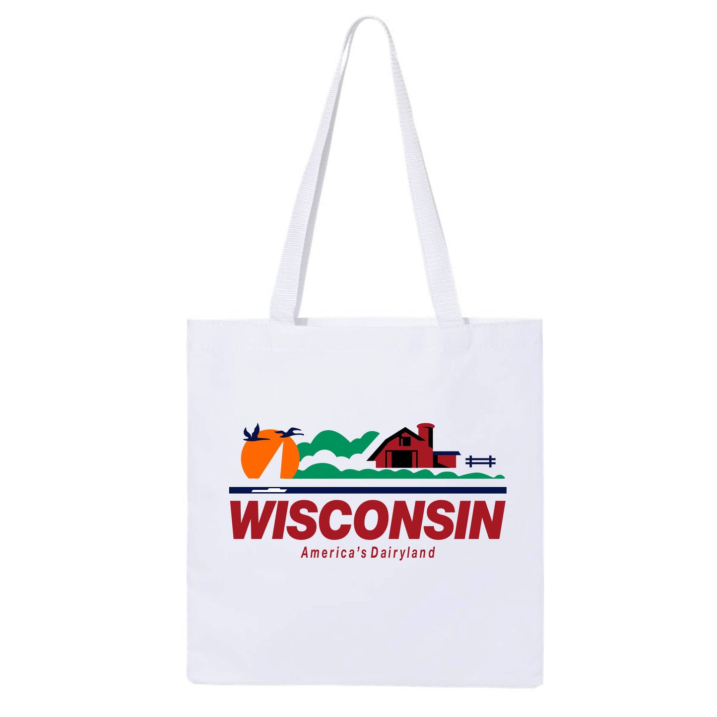 Wisconsin License Plate Tote Bag | Shopping Bag: Natural Canvas Tote