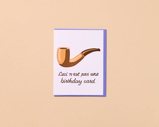 Magritte Pipe Birthday Card