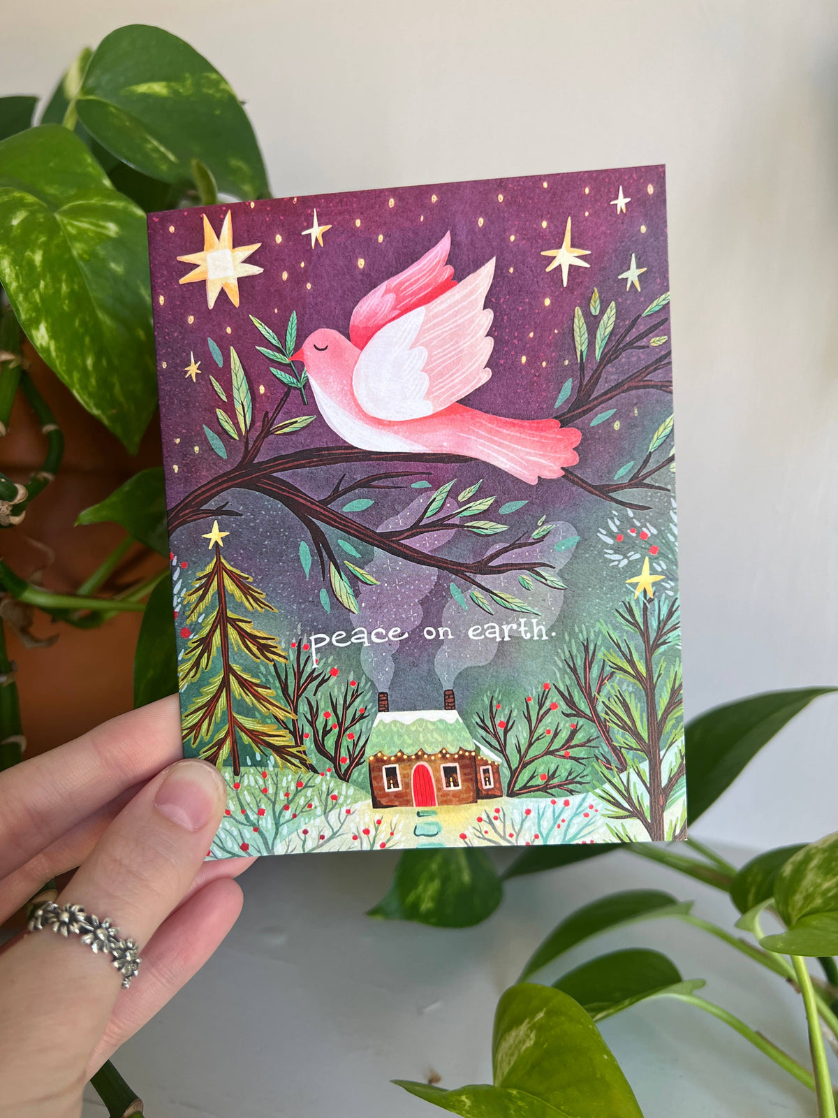 Peace on Earth Dove Christmas Greeting Card