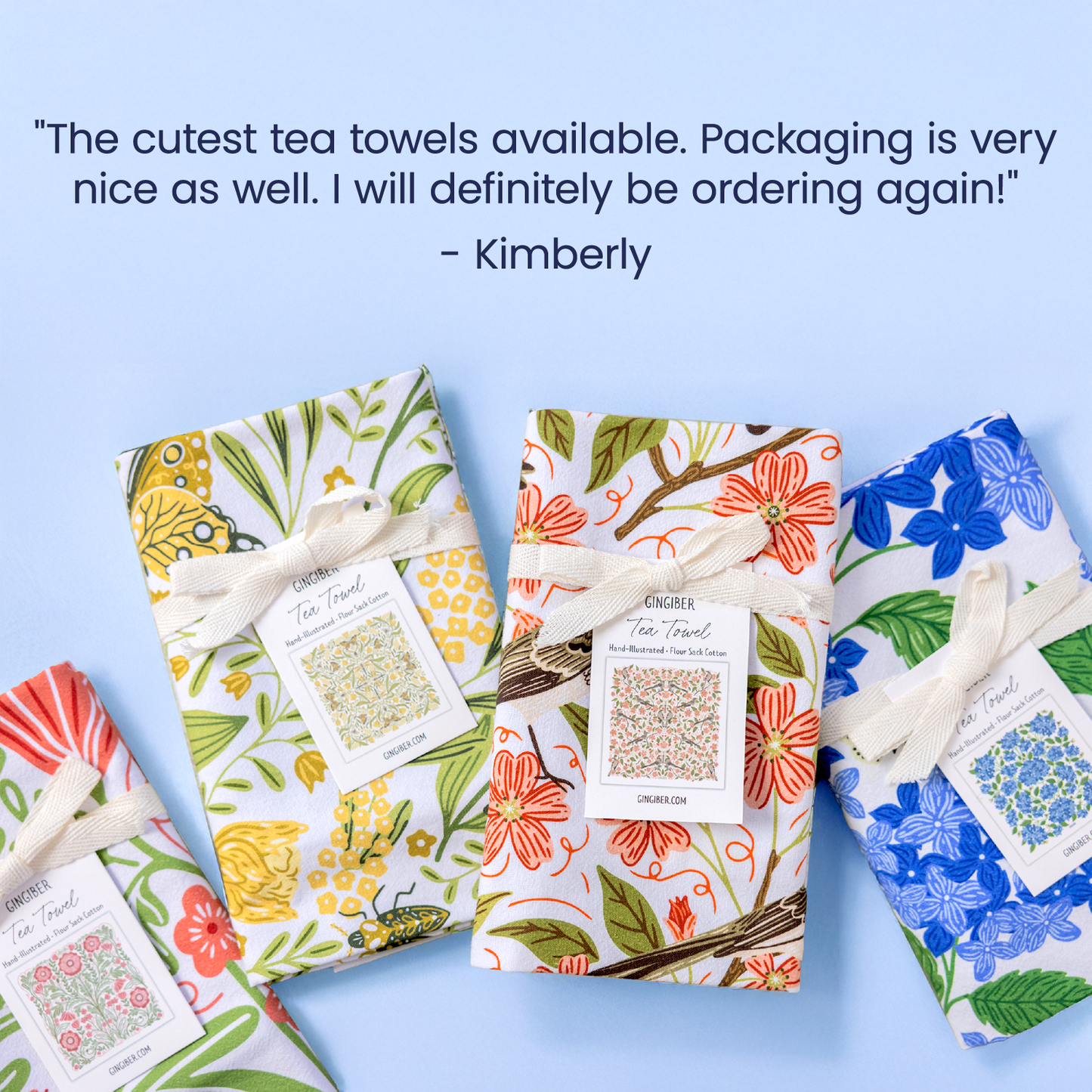 Wildflower Tea Towel - Spring Floral Kitchen Dish Towel