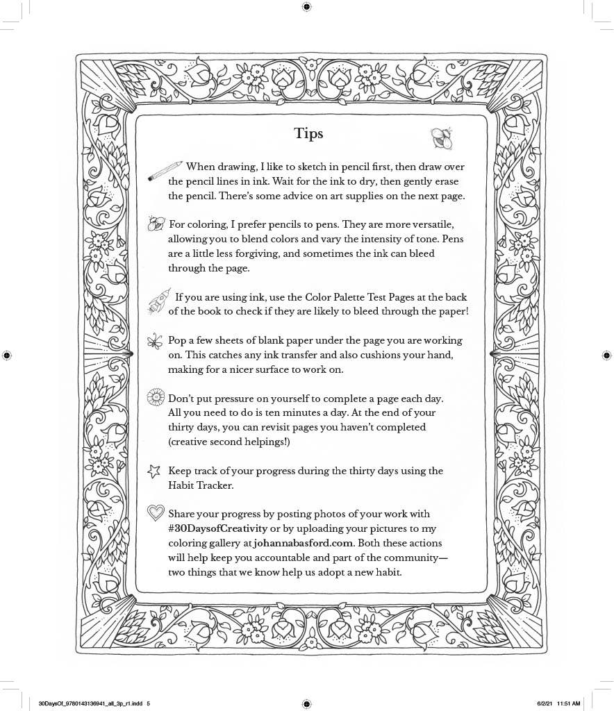 30 Days Of Creativity by Johanna Basford