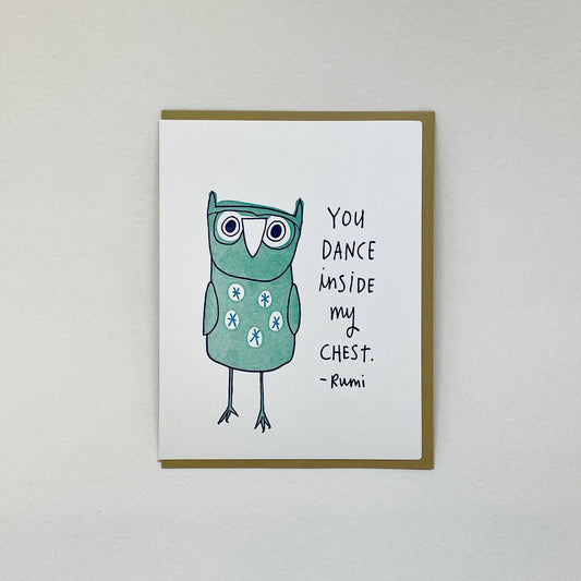 You Dance Inside My Chest Rumi Card