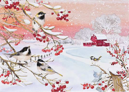 Snowy Songbirds Deluxe Boxed Holiday Cards