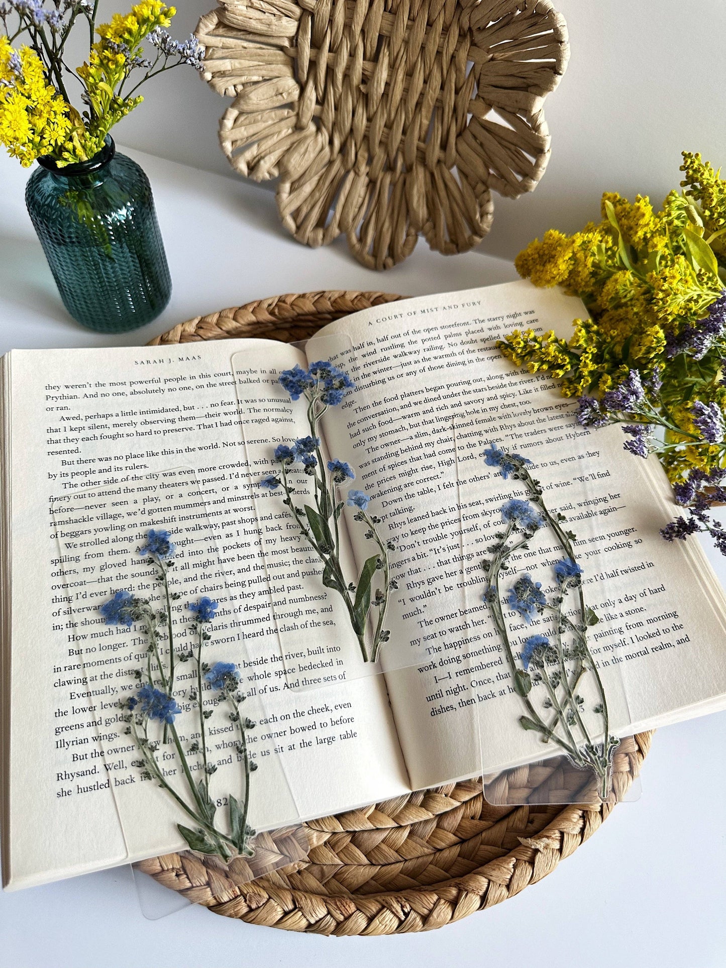 Pressed Forget-Me-Not Bookmark