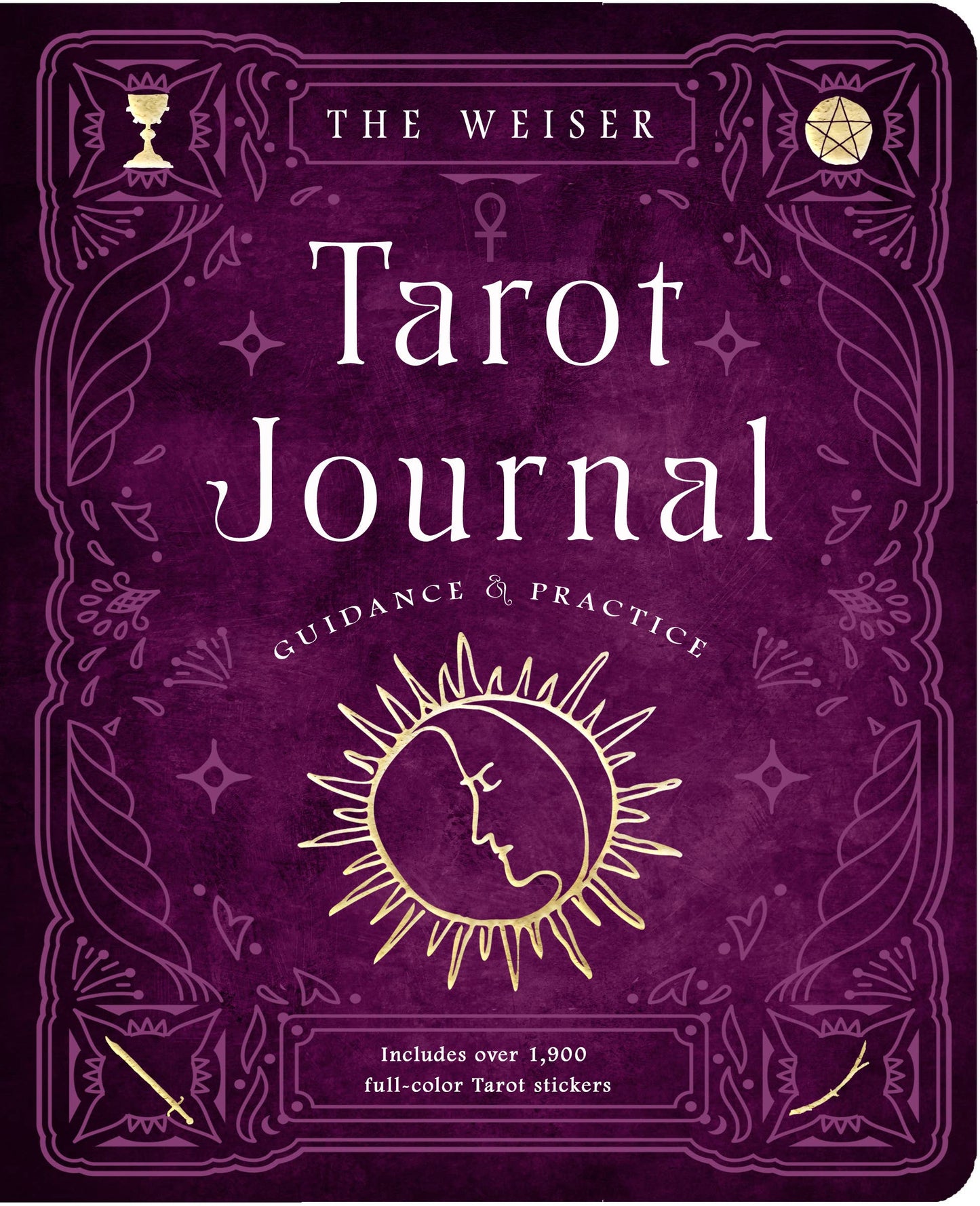 Purple Tarot Journal with celestial designs and 'The Weiser' branding