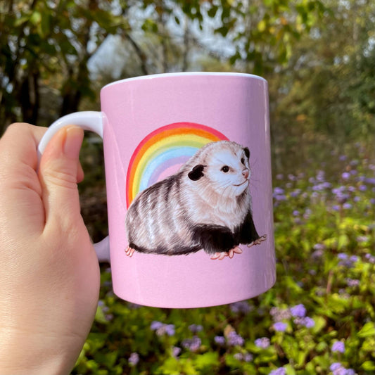 Happy the Opossum Rainbow Pride 11 oz Ceramic Mug