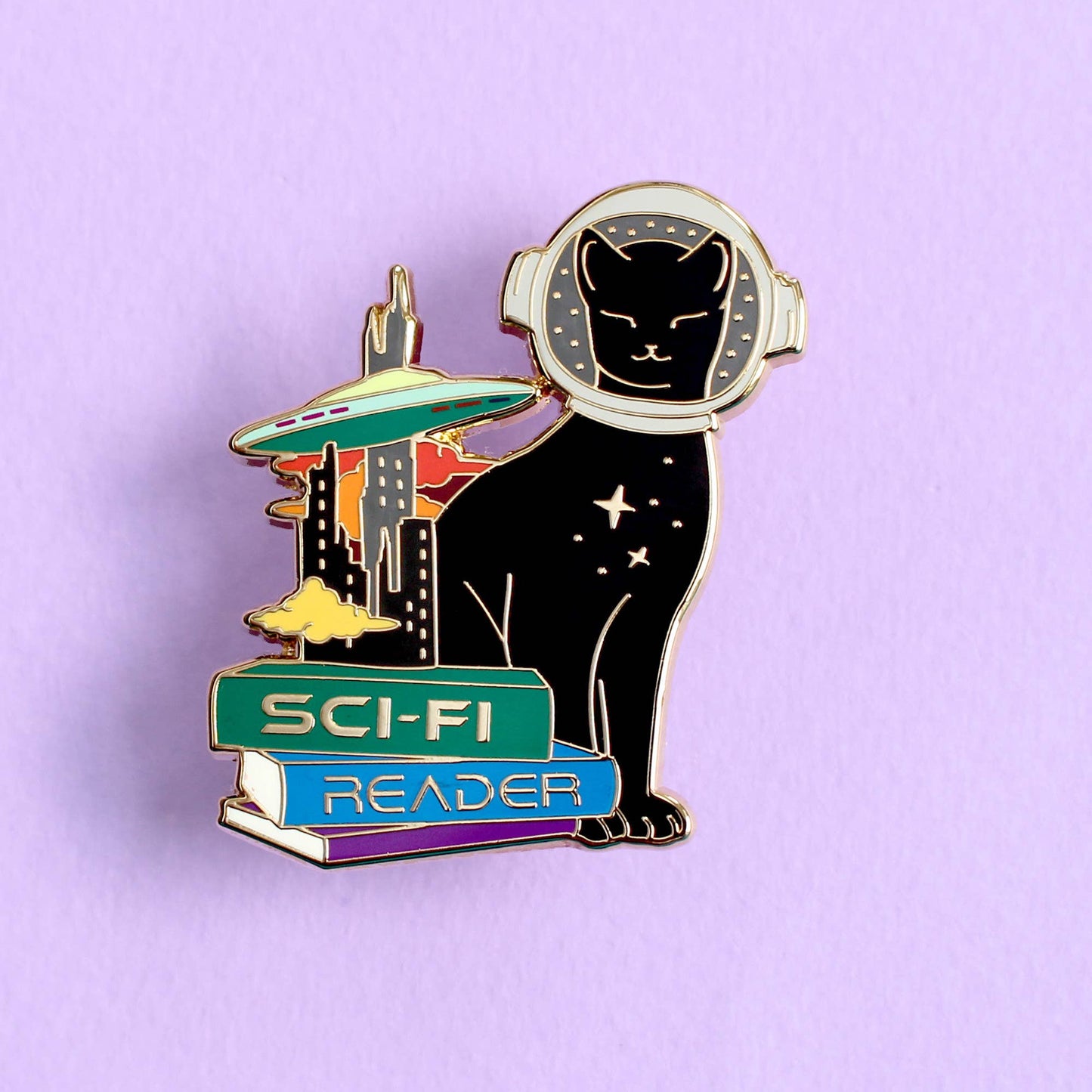 SciFi Cat Enamel Pin