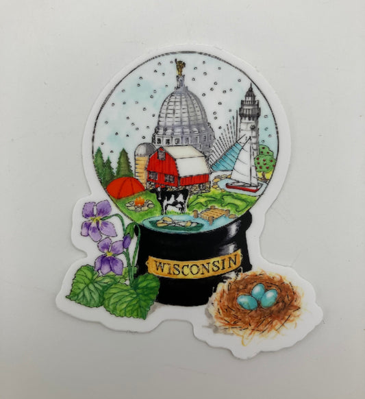 Wisconsin Snow Globe Sticker