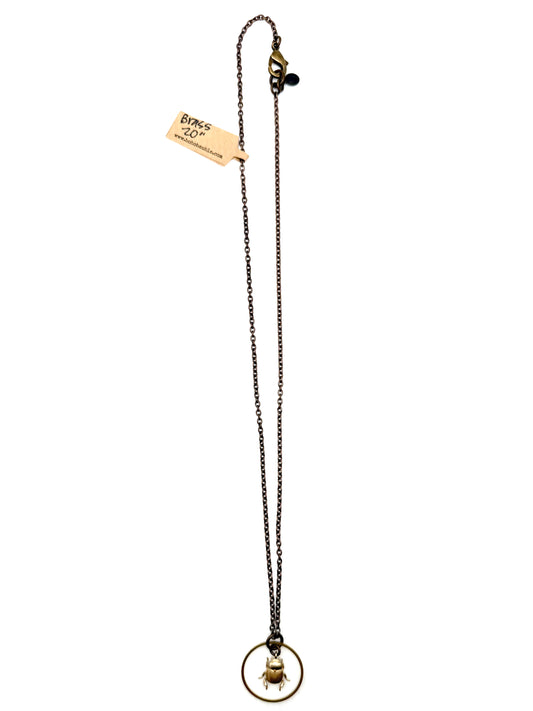 Small Beetle in Hoop Necklace 20"