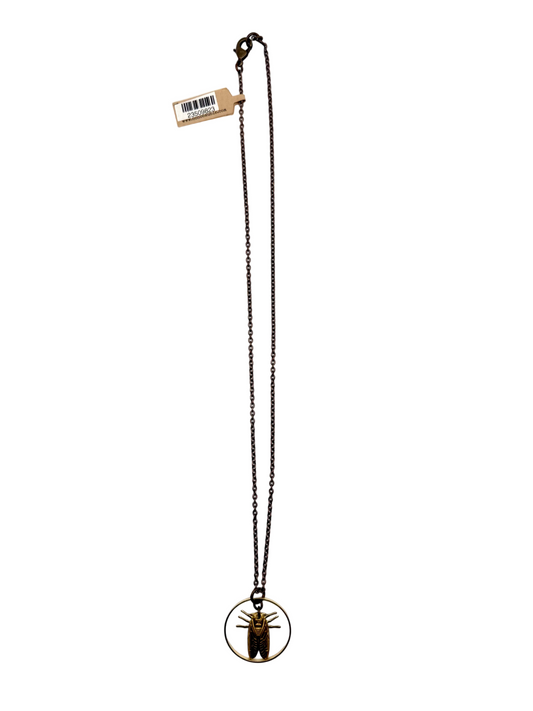 Necklace with a circular pendant on a white background