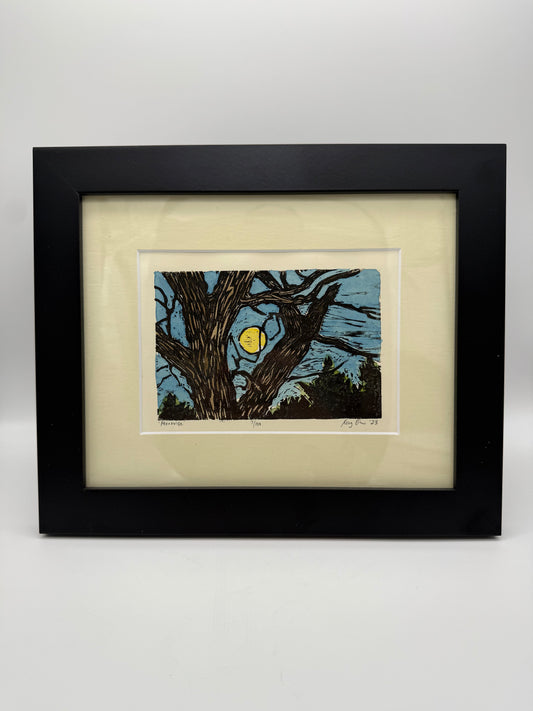 Moonrise Original Woodcut Print