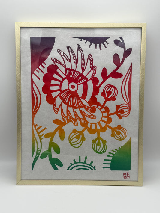 Rainbow Floral Print (Framed)