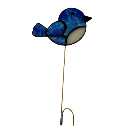 Stained Glass Birds on Garden Stakes