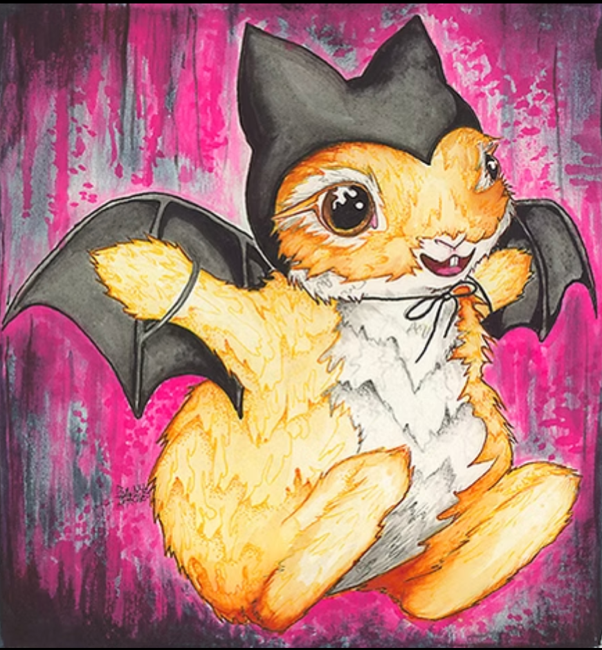 Halloween Bunny Print - Bat Bun