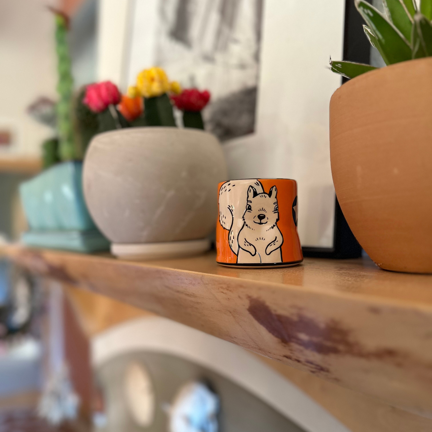 Lucky Squirrel Cup - Medium (Select Orange or Pink): Orange