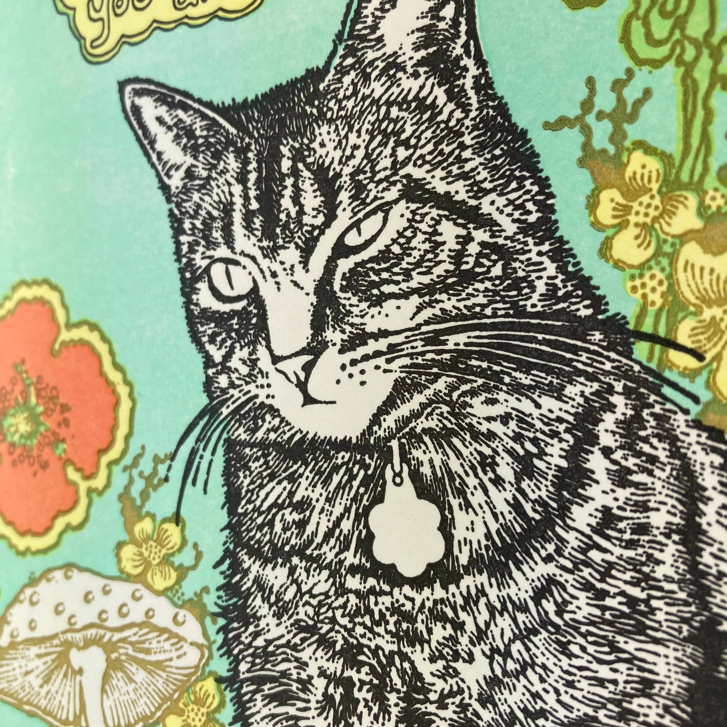 I've been thinking about you a lot cat & flowers