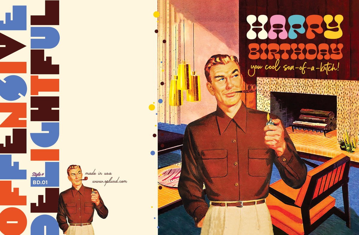 MIDCENTURY SOB BIRTHDAY card