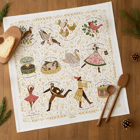 12 Days of Christmas Tea Towel