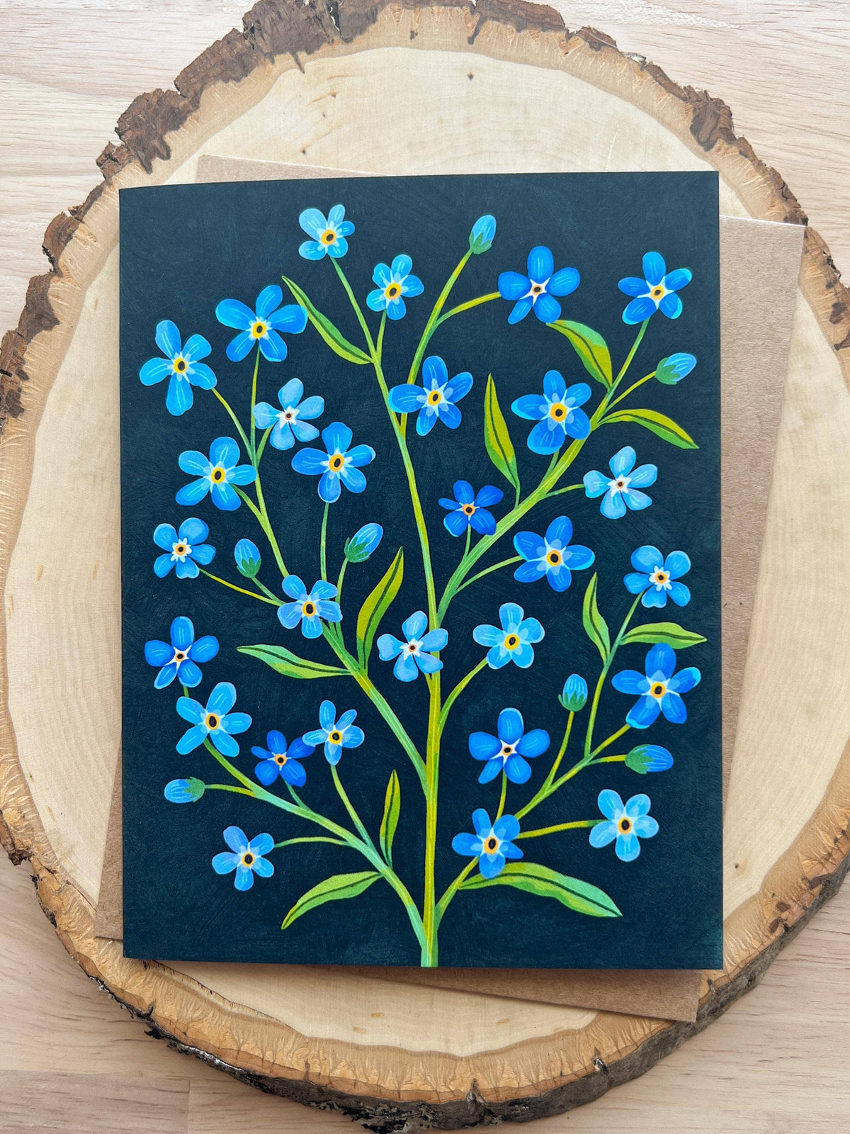 Forget Me Not Greeting Card Blue Flowers Blank Everyday Card
