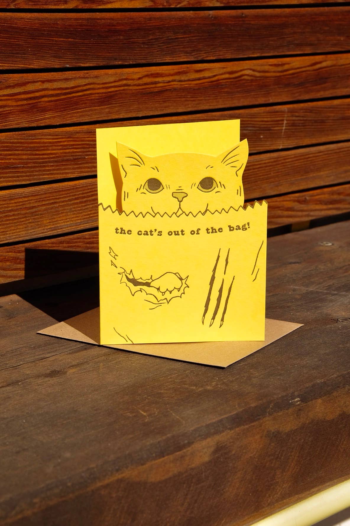 Cats Out of the Bag Letterpress Greeting Card