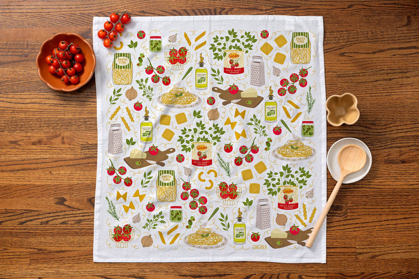 Pasta Night Tea Towel - Food Lover Kitchen Towel Decor