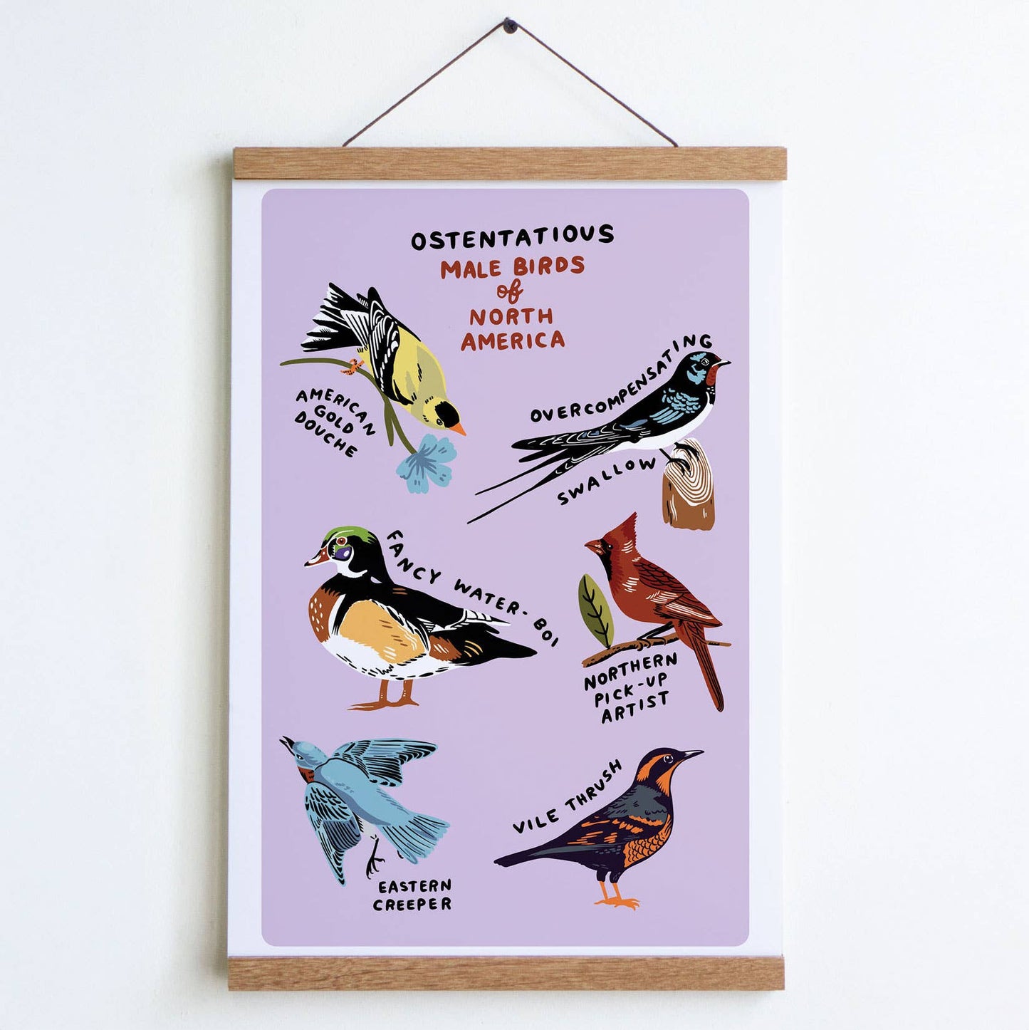 Male Birds Print: Blue / Small - 8" x 10"