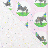 Birthday Donkey & Confetti • Double - sided Eco Wrapping Paper - The Regal Find