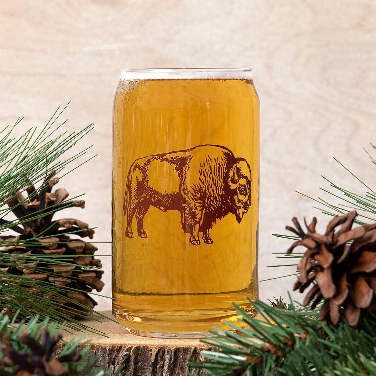 Bison Can Glass | Glass Cup | Buffalo | Pint - The Regal Find