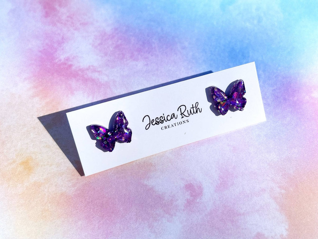 Butterfly Stud Earrings: Lavender Dream - The Regal Find