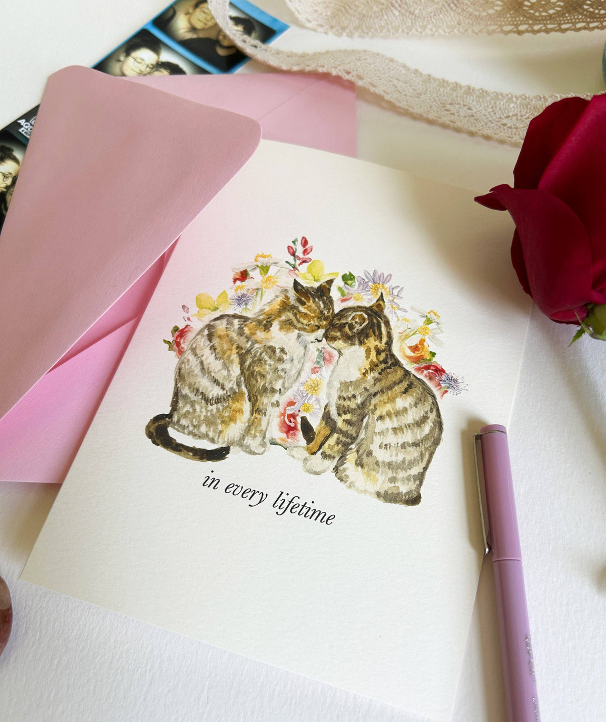 "In Every Lifetime" Cat Romantic Greeting Card