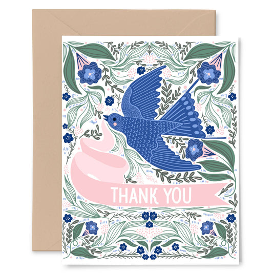 Barn Swallow Thank You Greeting Card