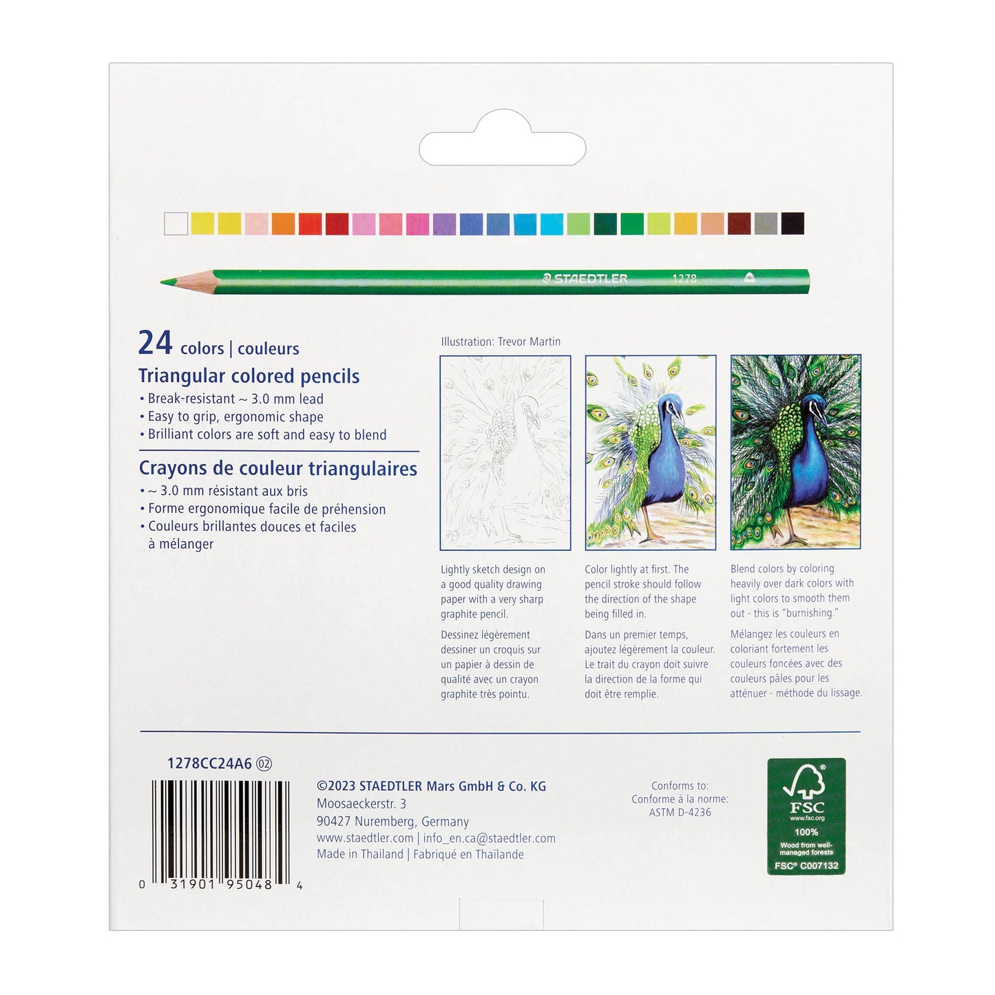 STAEDTLER 24pc Triangular Colored Pencils - Ergonomic