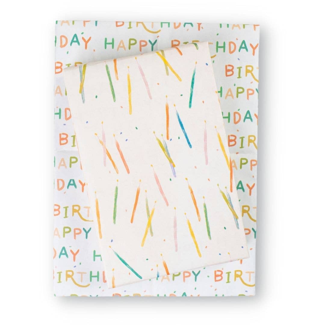 Candles/ Happy Birthday  • Double - Sided Eco Wrapping Paper - The Regal Find