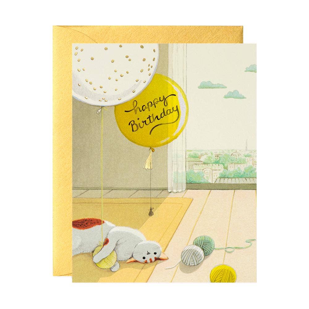 Cat and Yarns Birthday Greeting Card - The Regal Find