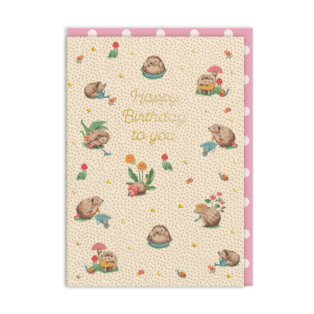 Cath Kidston Hedgehogs Happy Birthday Card (11498) - The Regal Find