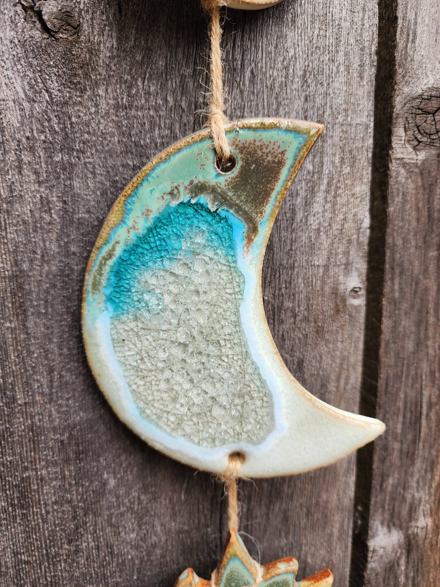 Celestial Wall Hanging, Handmade Sun Moon Stars, Boho Gift: Ash / Small 26" x 5" - The Regal Find