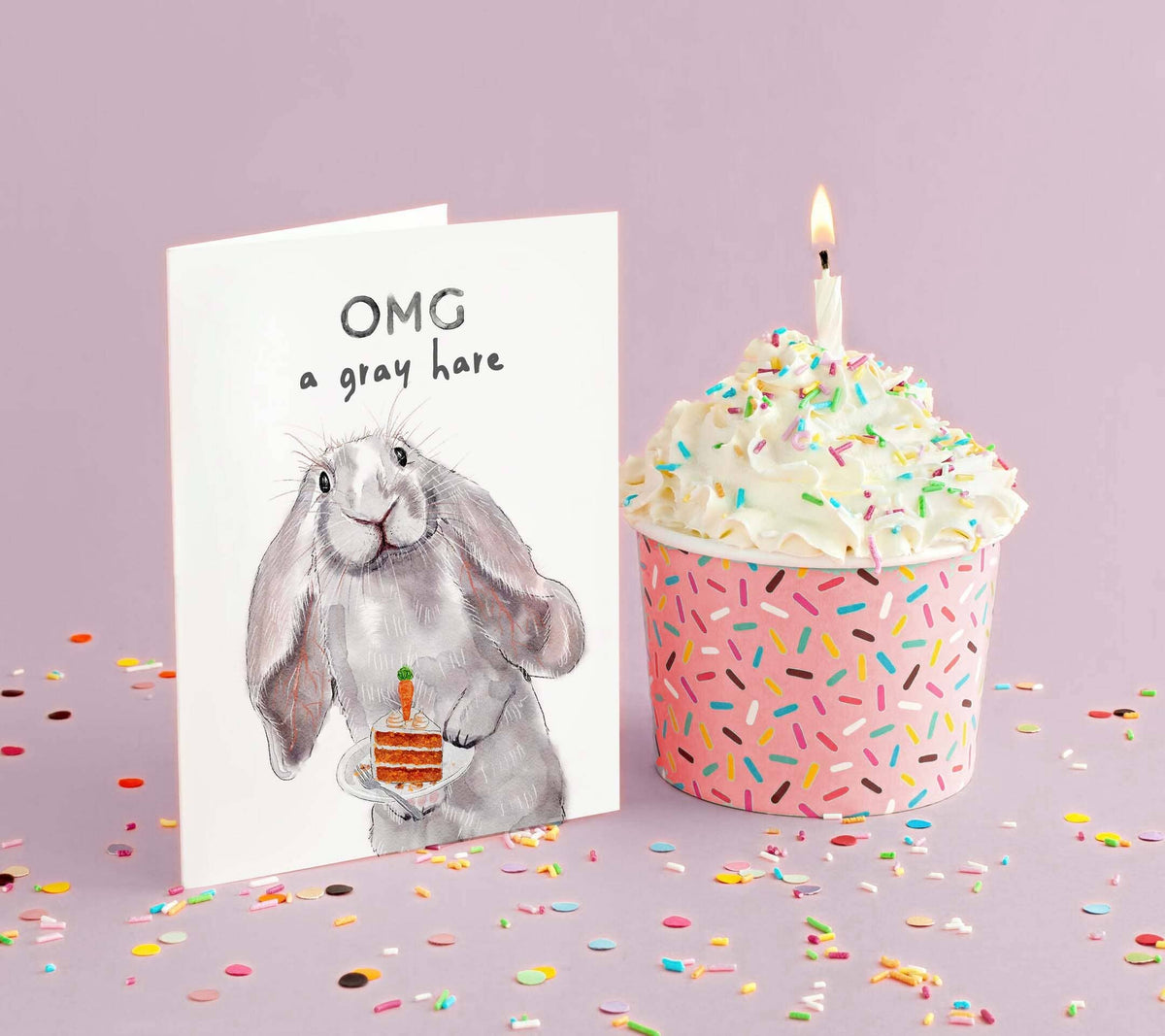 Gray Hare - Funny Birthday Card