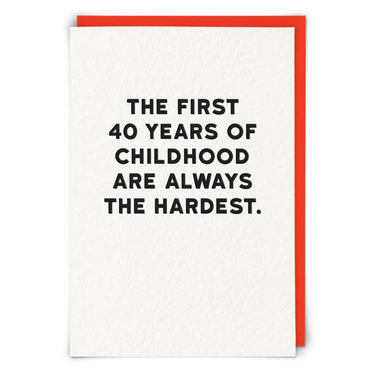 First 40 Humor Birthday Card