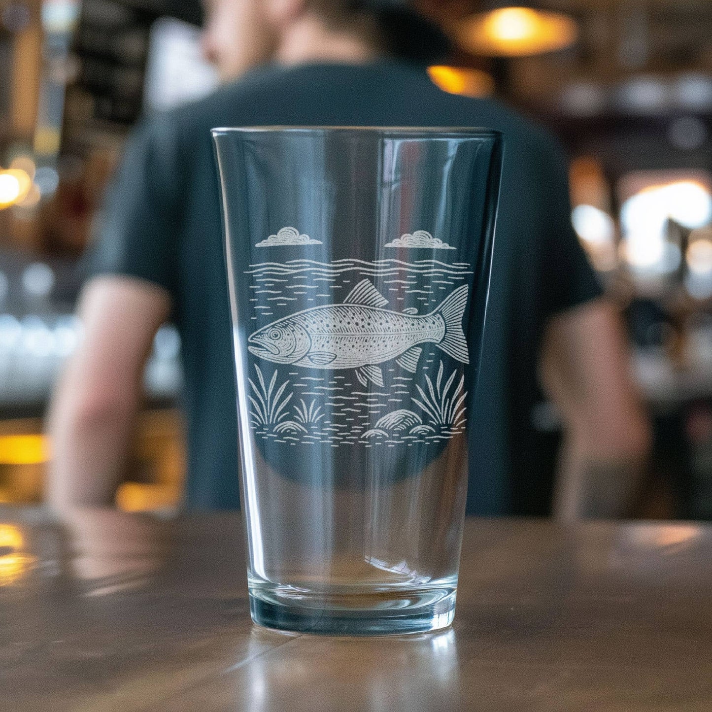 Trout Drinking Glasses: Old Fashion ~ 12 oz