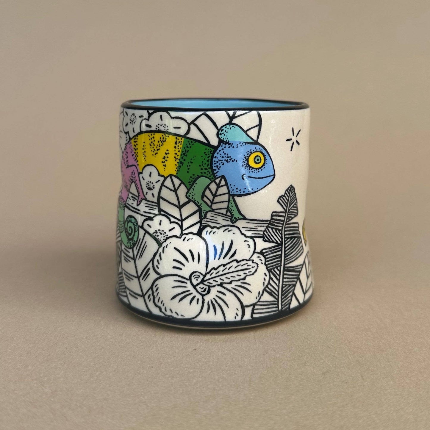 Lucky Chameleon Cup - Medium Ceramic Mug