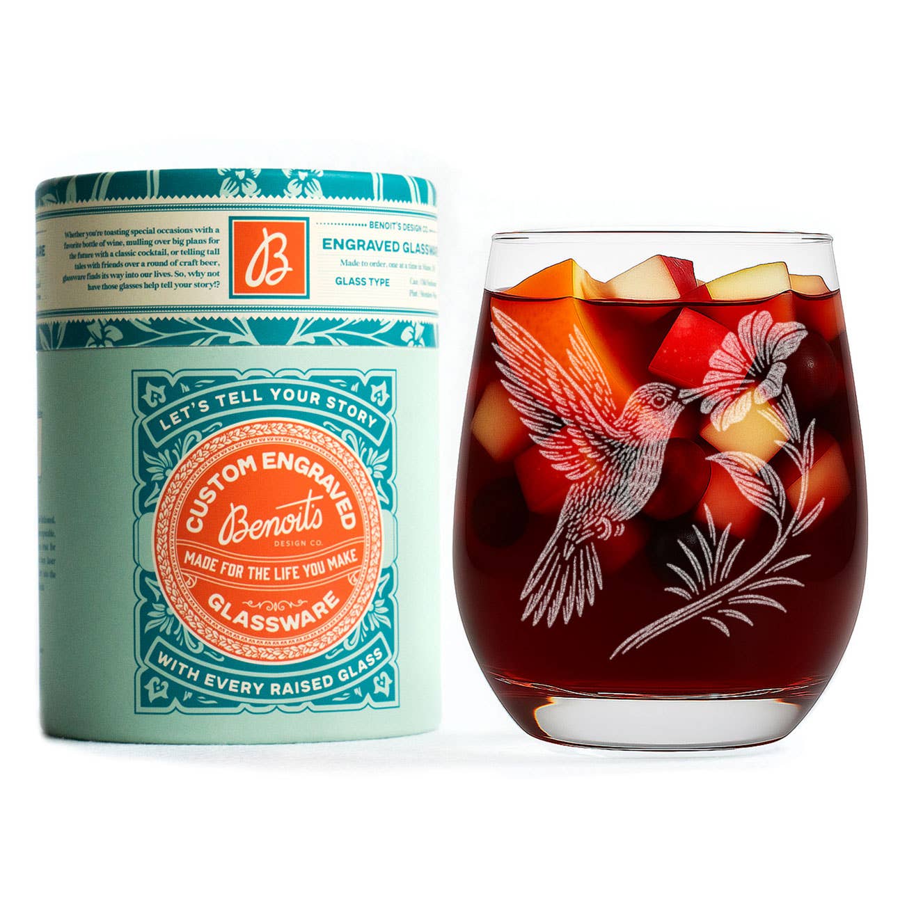 Hummingbird Glasses: Stemless Wine