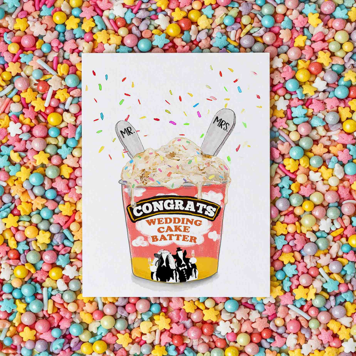 Wedding Cake Batter Ice Cream - Funny Wedding Card