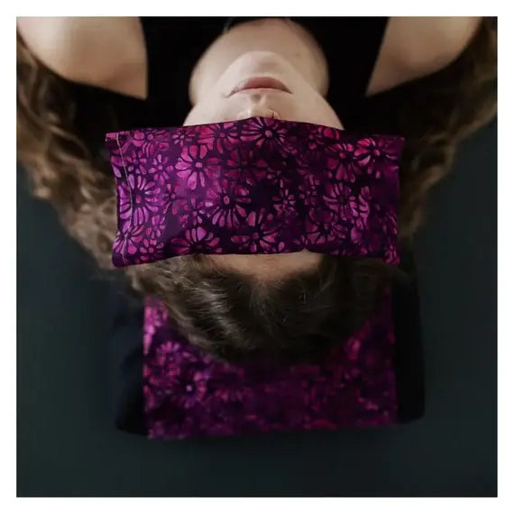 EYE PILLOW unscented/LAVENDER, hot/cold, yoga, meditation: Purple / Unscented FLAXSEED ONLY