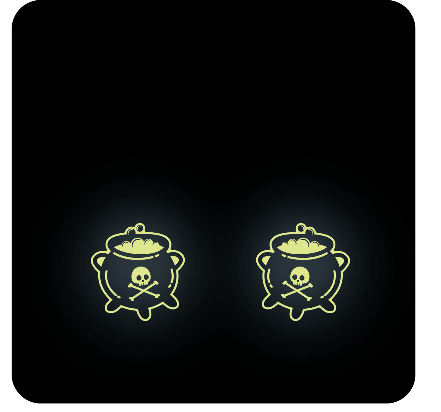 Glow in the Dark Cauldron Earrings