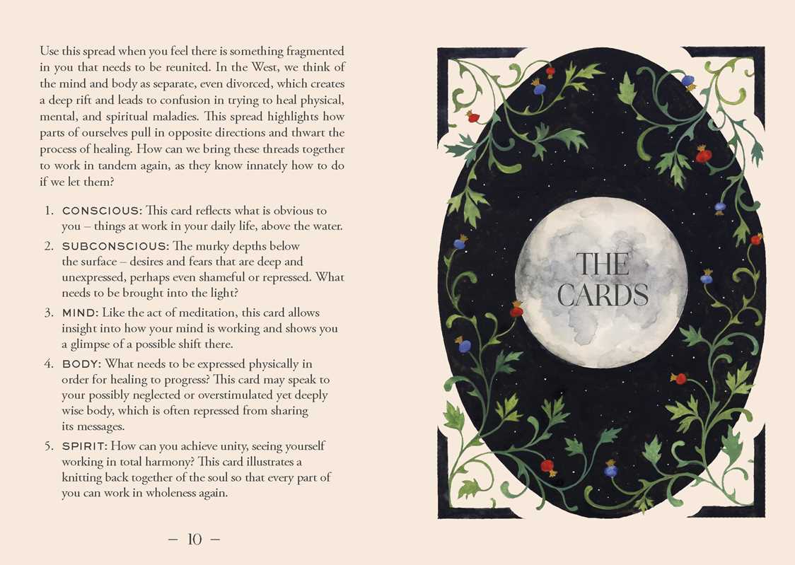 Card with moon symbol and text on a beige background