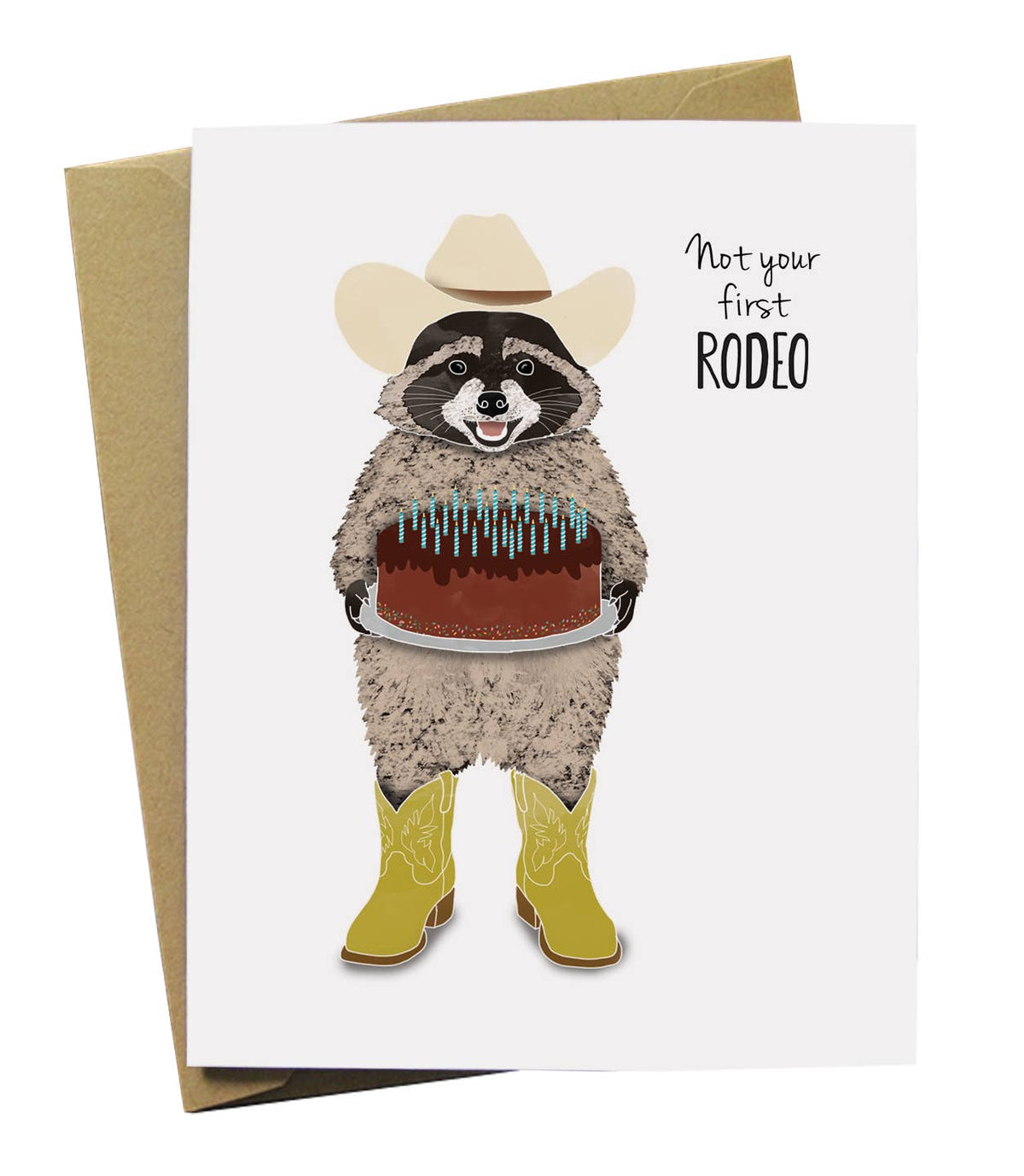 Funny Raccoon Cowboy Birthday Card