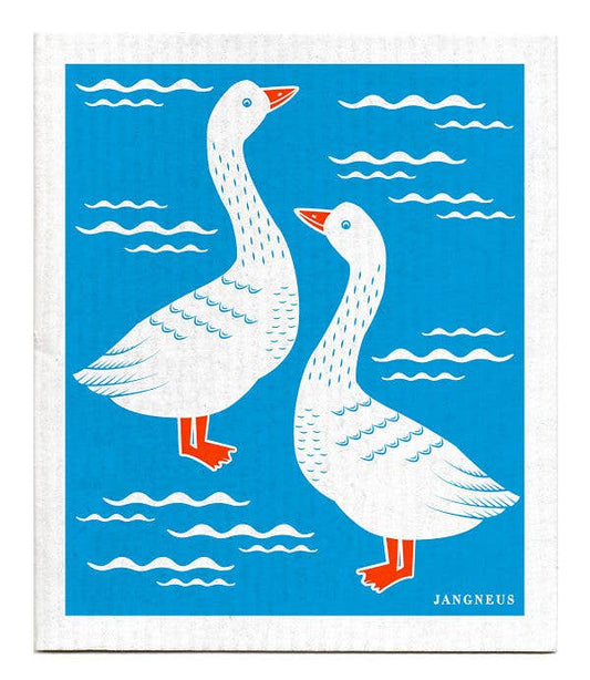 Swedish Dishcloth - Geese - Turquoise: Turquoise